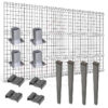 Kit Vallado 100 Mts X 2 Mts Malla Plegada Electrosoldada Galvanizada Con Placa