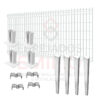 Kit Vallado 100 Mts X 1 Mts Malla Plegada Electrosoldada Galvanizada Con Placa Blanco RAL 9003